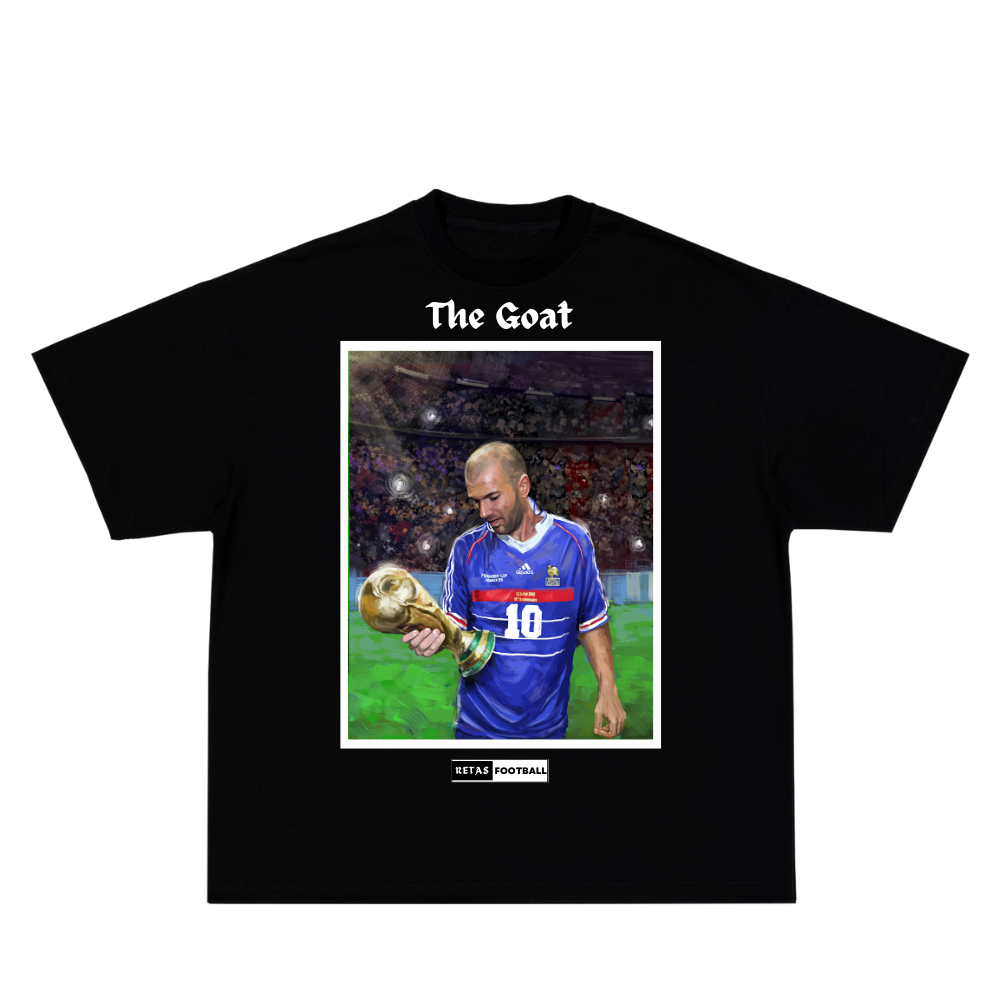 Zinedine Zidane "GOAT" - Black T-Shirt